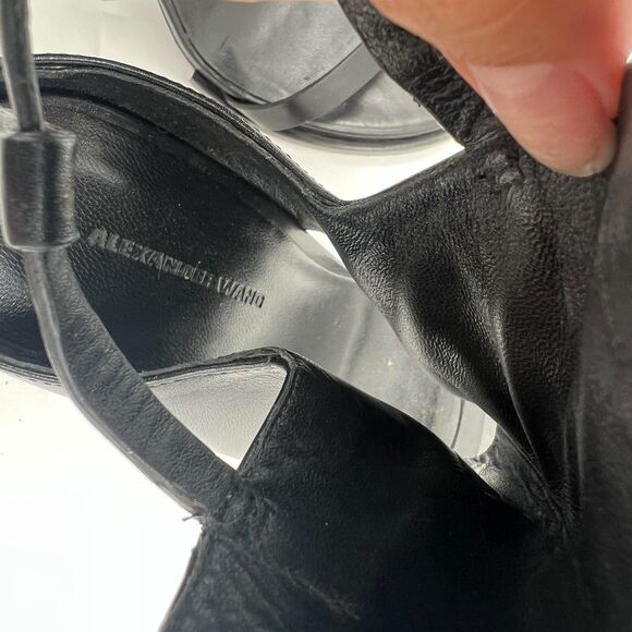 Alexander Wang Black Leather Gladiator Strappy Sandals Heels 35 - Picture 10 of 13